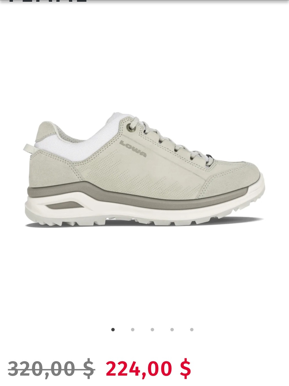 Lowa Light Gray Suede Low-Top Hiking Sneaker